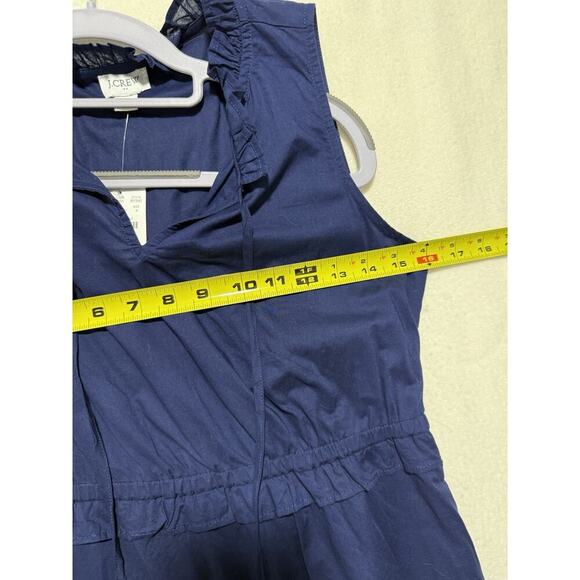 J.Crew Factory Midi Dress Size 4 Navy Tiered Fit & Flare NWT Tie-Neck Sleeveless - Picture 15 of 15
